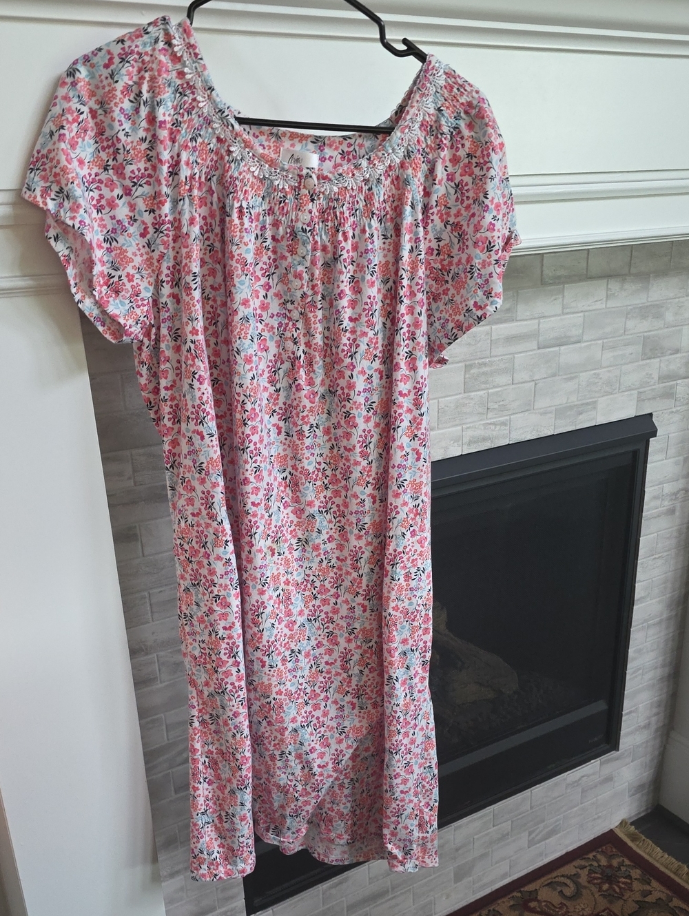 Women's Pink Floral Nightgown - Lightweight Sleep Dress